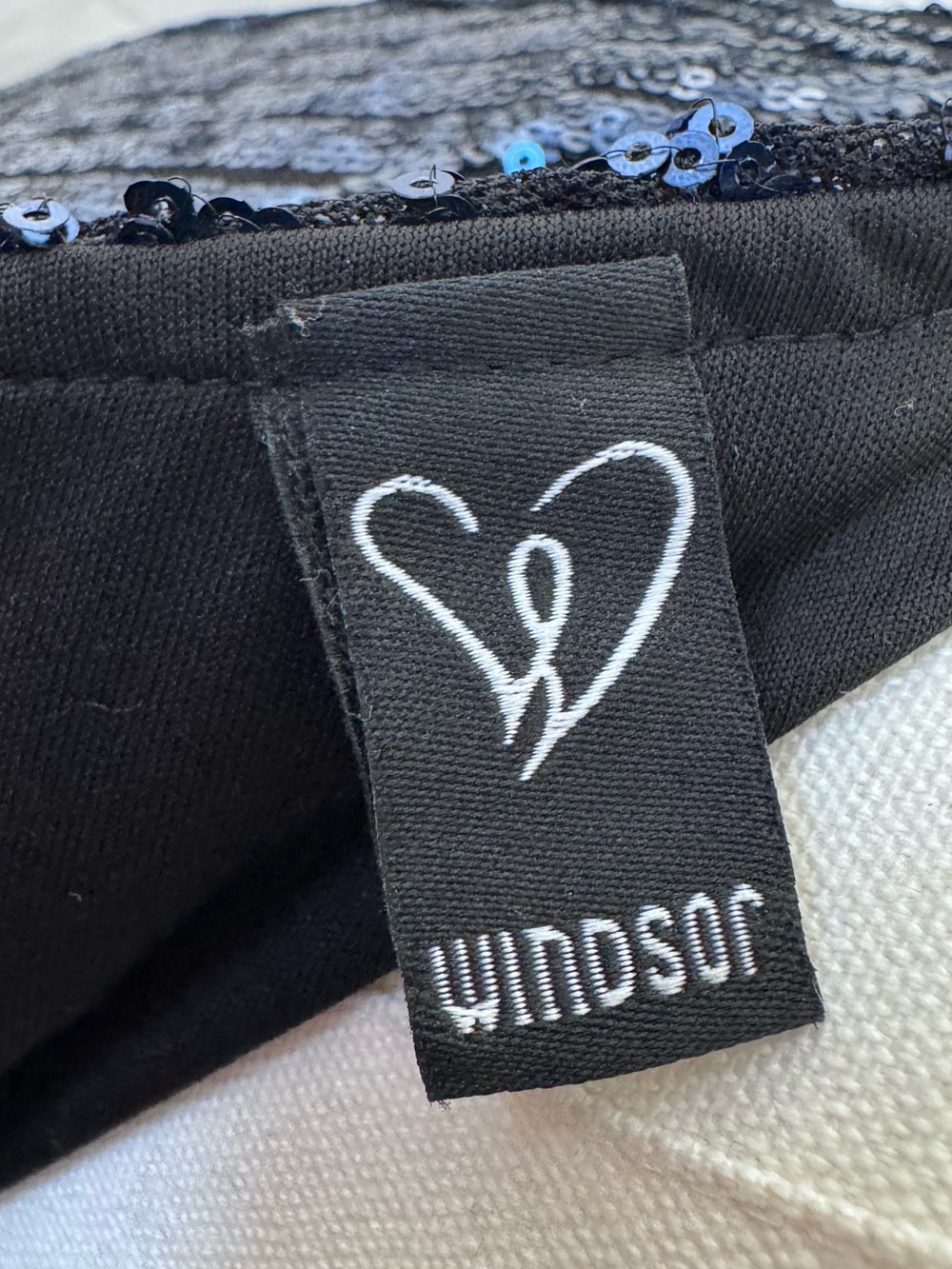 Windsor Navy Sequin Halter Gown with Thigh Slit - Picture 6 of 16